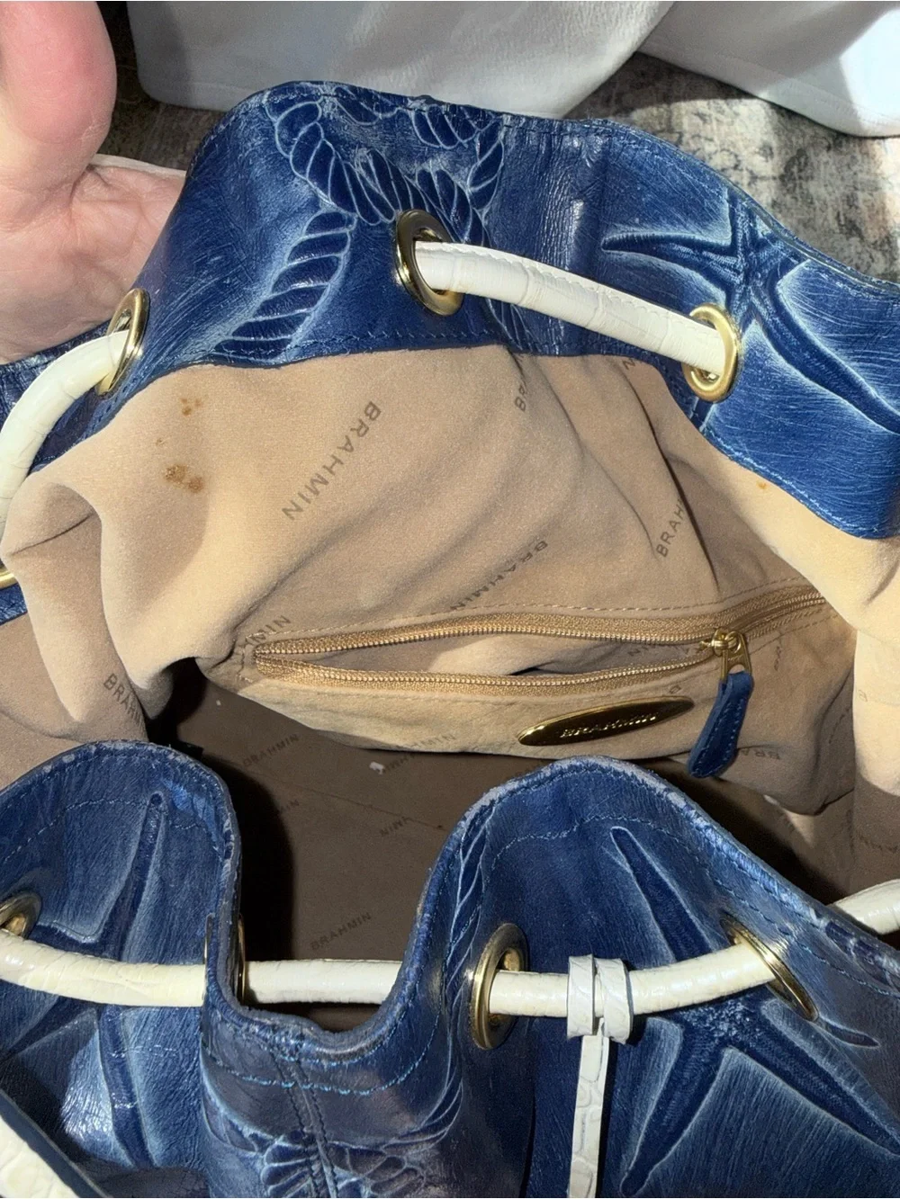 Vintage Brahmin nautical starfish Trina bucket bag